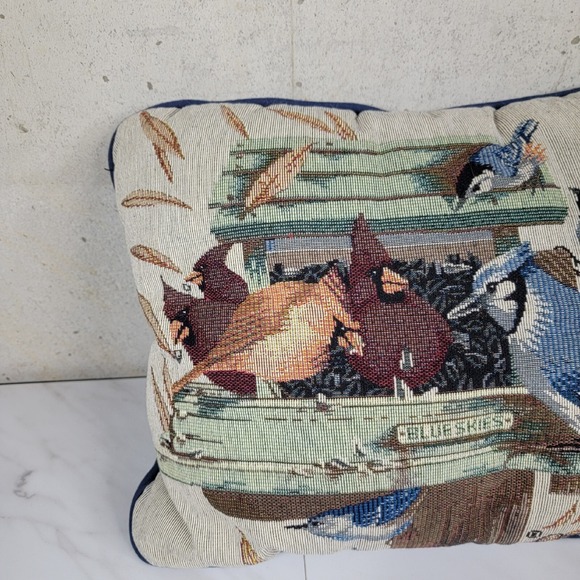 Marjolein Bastin Bird Throw Pillow Cardinal Blue Jay Feeder - Picture 3 of 15